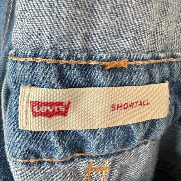 Levi’s Jean Shortalls Girls Size Small 7/8 Medium Wash Western Boho Hippie - Picture 8 of 10